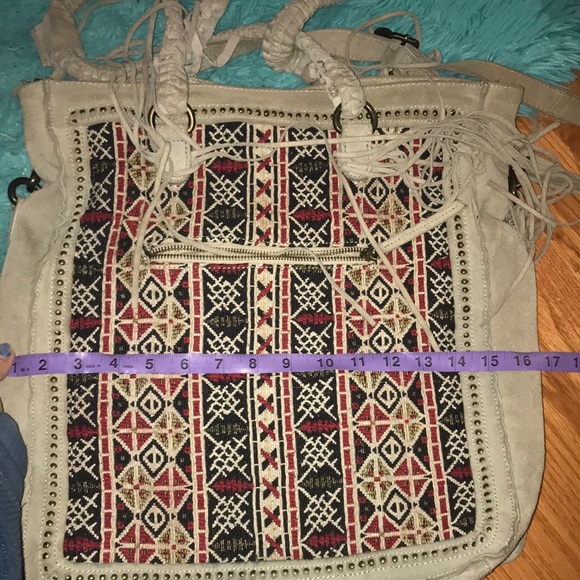 - GORGEOUS free people sling purse leather India tapestry fabric - Picture 2 of 10